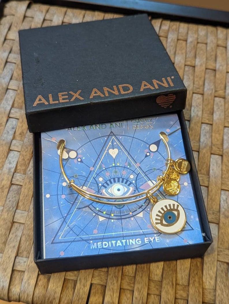 Alex and Ani Meditating Eye Charm Bangle Bracelet New in Box image 1