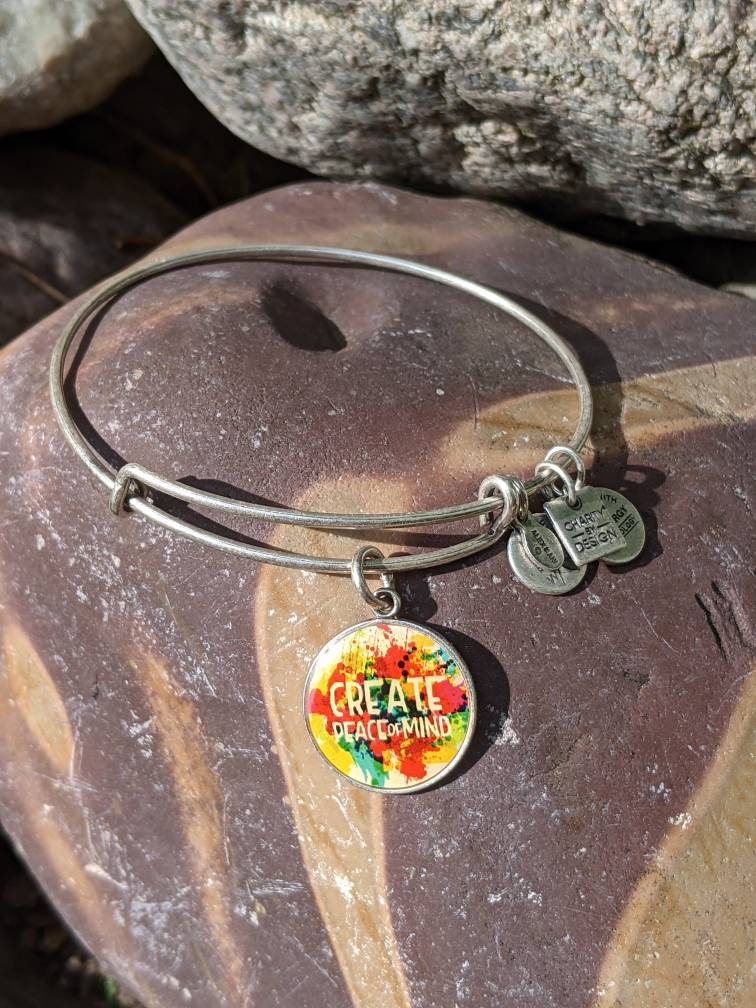 Alex and Ani : Peace Of Mind Charm Bangle in Rafaelian Silver