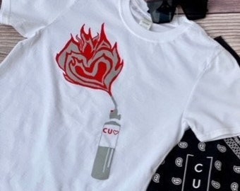 Kitchen Torch T Shirt |  Flame Shirt, Flaming Heart Shirt, Foodie Gifts, Shirts for Cooks, Shirts for Chefs, Kitchen Wear, Gift for Cook