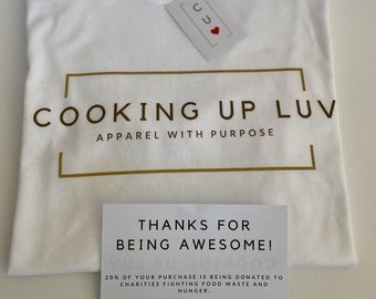 Cooking Up Luv Logo T Shirt | Apparel for Cooks, Gifts for Chefs, Kitchen Wear, Cooking Shirt, Gift for Cook