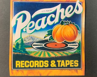 PEACHES RECORDS & TAPES Logo with adhesive back (small)