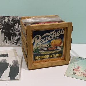 PEACHES RECORDS & TAPES Storage Crate for 12" Vinyl lp's - 1/2 Size - Sale!