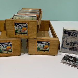 PEACHES RECORDS & TAPES Storage Crate for Cassette Tapes