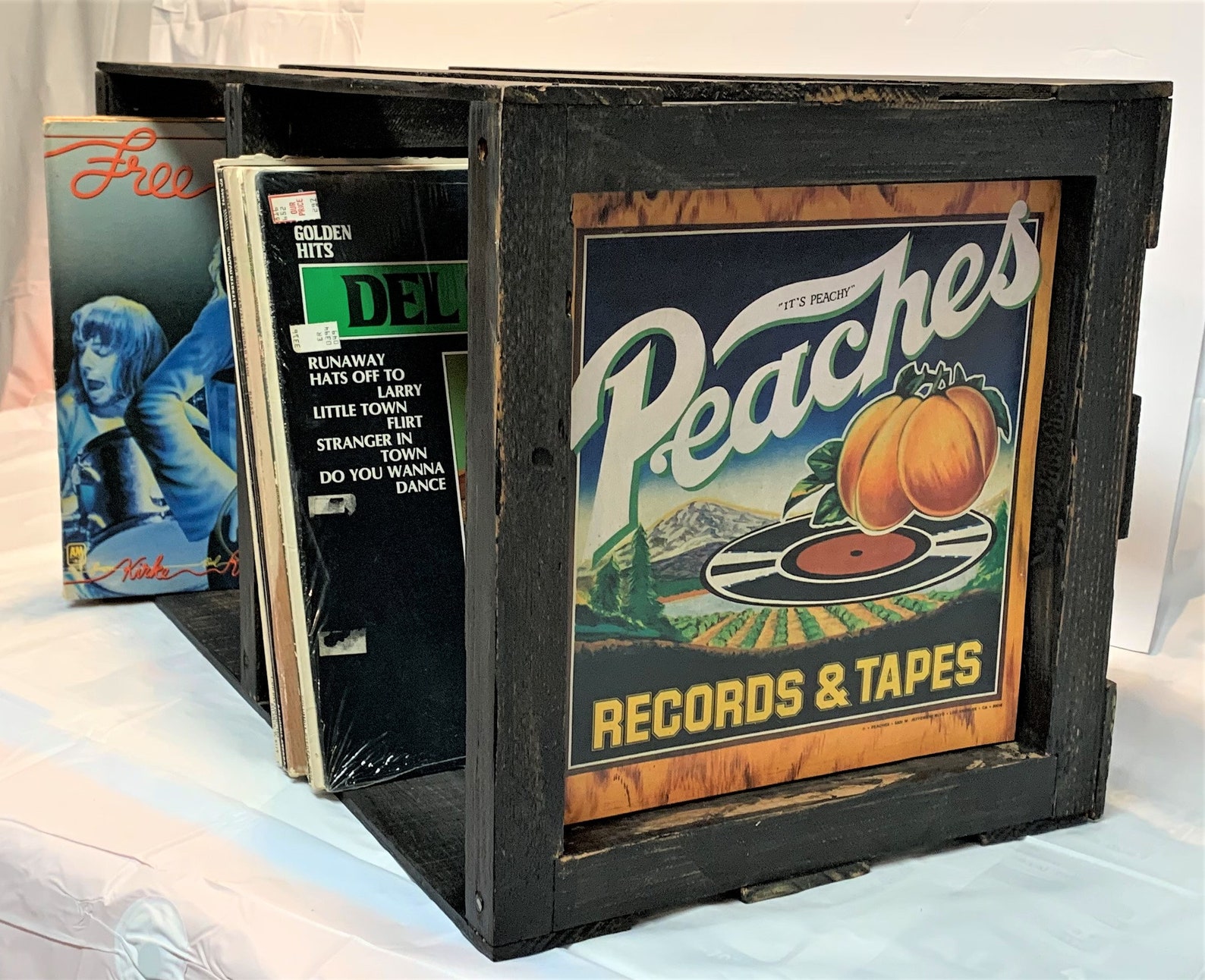 Vintage PEACHES RECORDS & TAPES Storage Crate for 12 Etsy