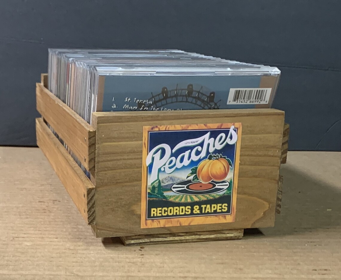 PEACHES RECORDS & TAPES Storage Crate for Cd's Oak - Etsy