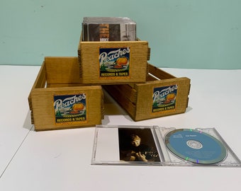 PEACHES RECORDS & TAPES Storage Crate for Cd's - Oak stained