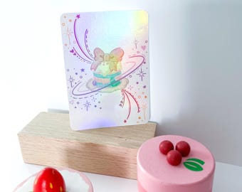 Sylveon Ribbon Cake | Pokopia Eeveelution Holo Art Print | Pokemon TCG Binder Michi Method Illustration