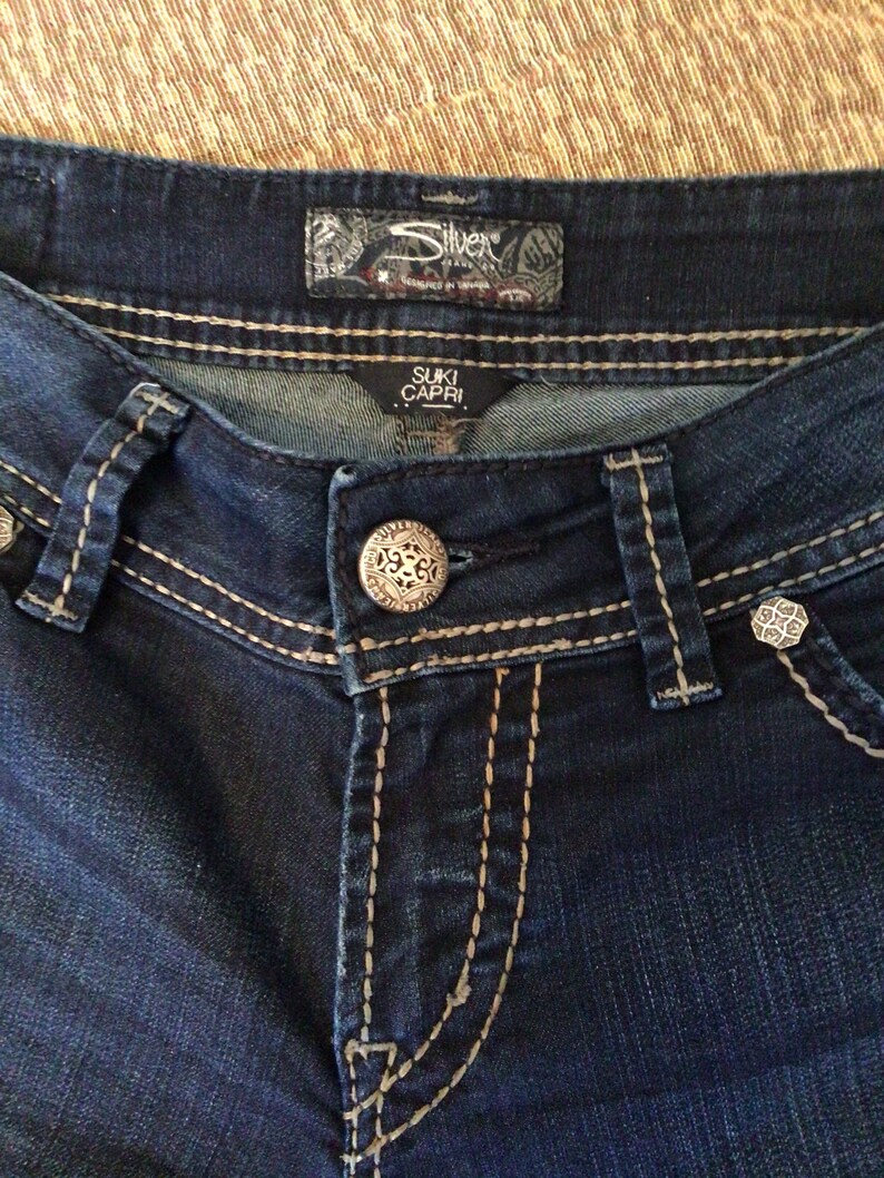 Silver Suki Capri 28 Sequins Pockets