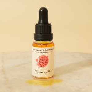 100% Organic Cold Pressed Rose Hip Seed Oil | Facial Oil | Natural | Vegan| Ideal for Dry and Combination Skin | 15ml