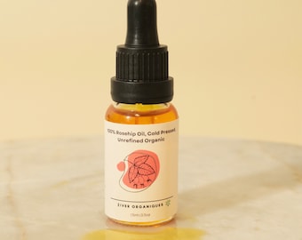 100% Organic Cold Pressed Rose Hip Seed Oil | Facial Oil | Natural | Vegan| Ideal for Dry and Combination Skin | 15ml