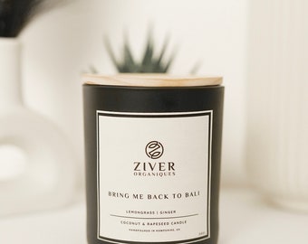 Llévame de vuelta a Bali / Vela de jengibre y limoncillo: Cera de colza y coco sostenible