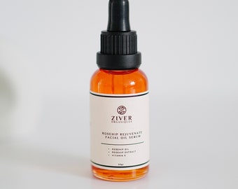 Rosehip Rejuvenate Organic Facial Oil Serum: Vitamin E for Dry, Sensitive Skin