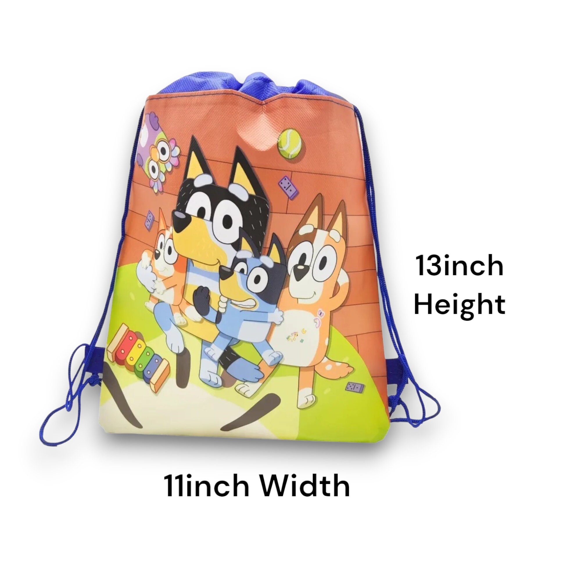 Blue Drawstring Party Bags - 13 Inch