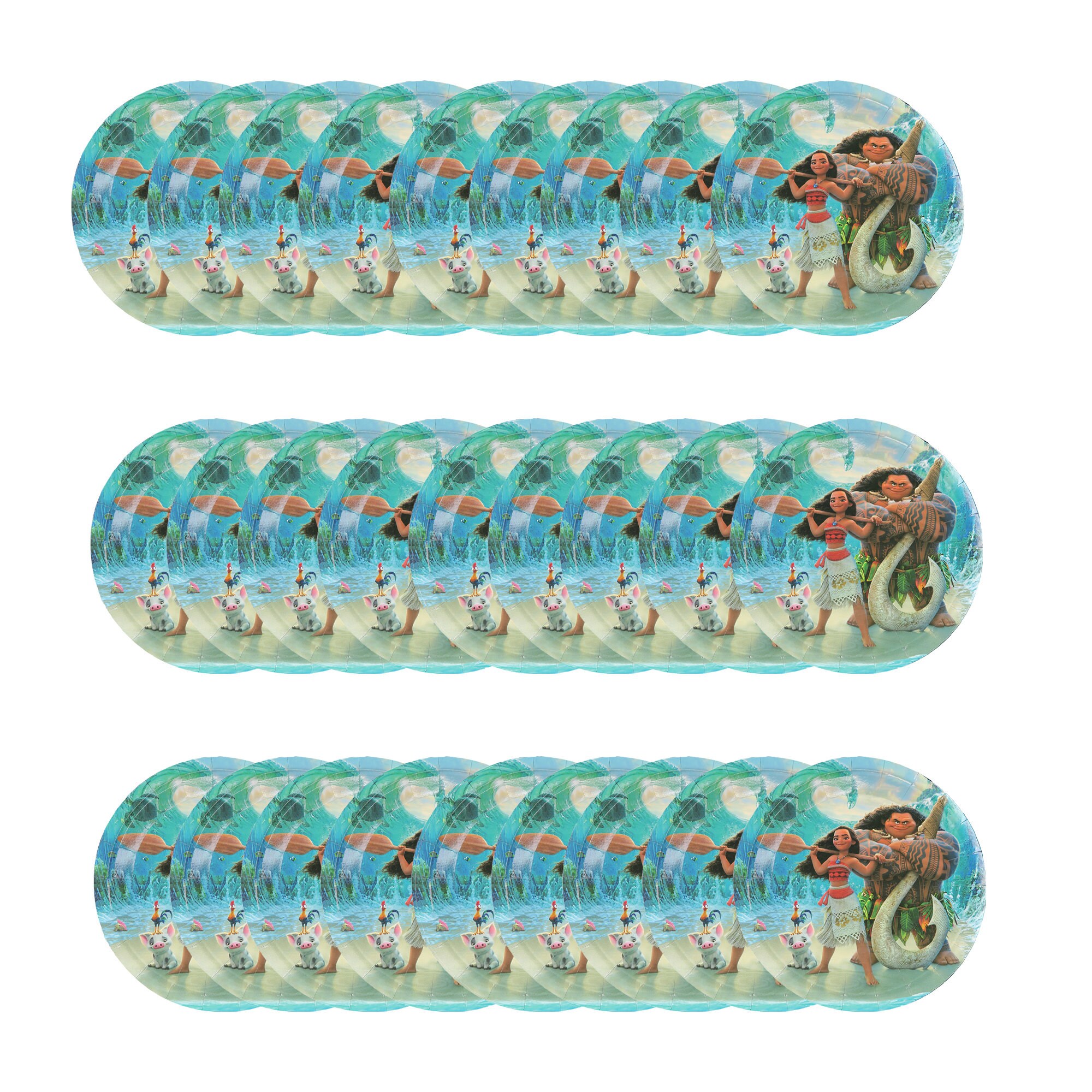 30 Pcs Moana Birthday Party Plates Moana Birthday Party Decoration Moana Birthday Plates Great for dessert dinner and many