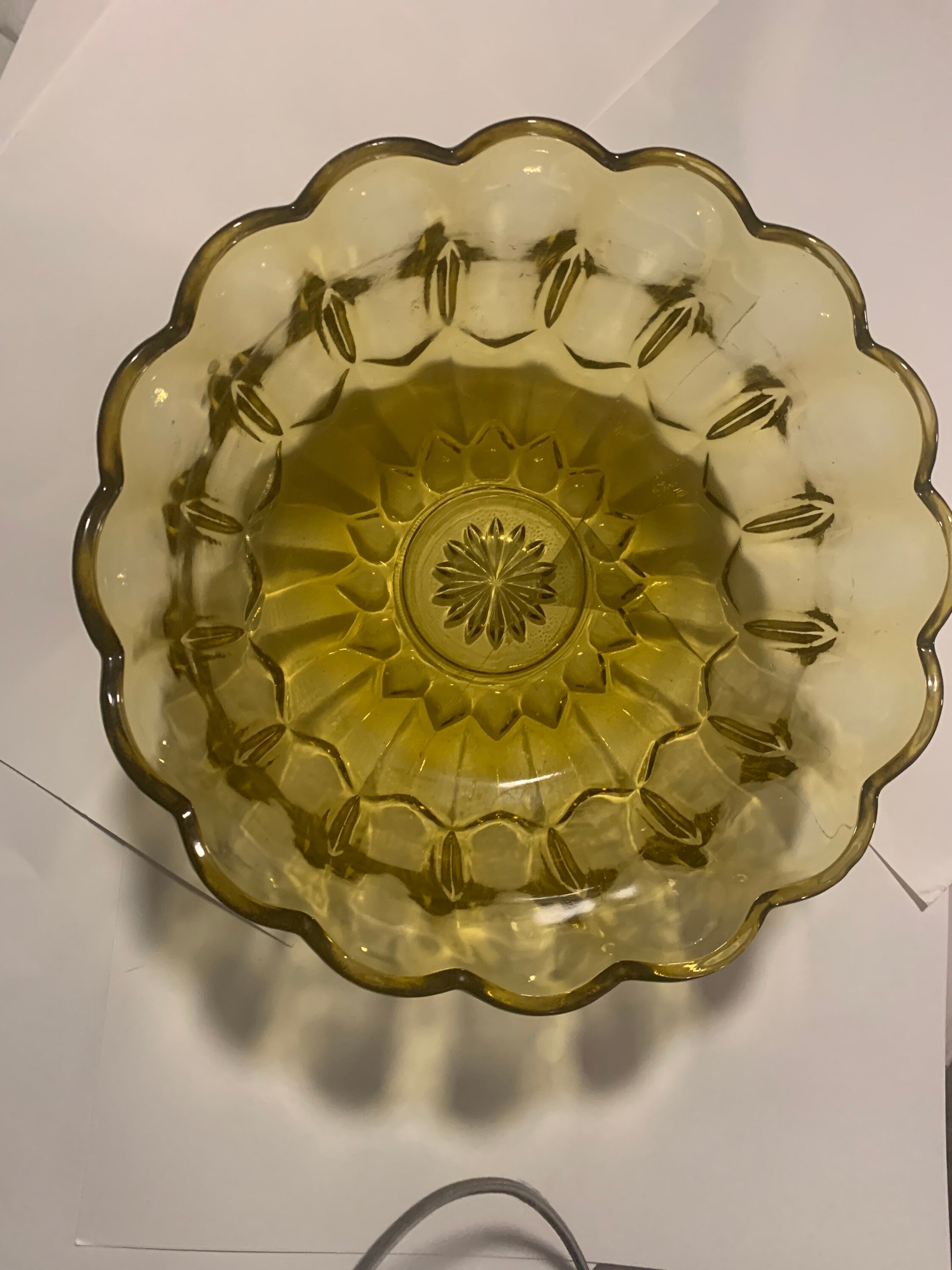 Vintage yellow glass serving bowl. 9. Etsy