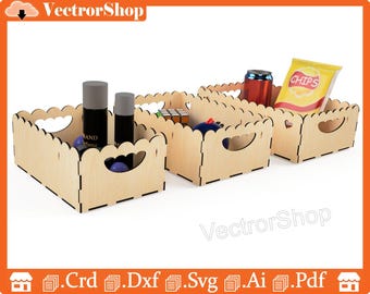 Laser Cut Basket Templates – CNC, Glowforge, Decorative Storage (Digital Download)