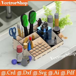Makeup Organizer Vector Art laser files (Digital Download)