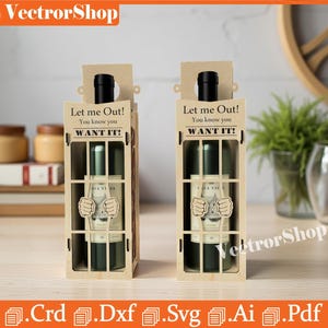 Fichiers de boîte à vin découpés au laser, contreplaqué boîte cadeau SVG, modèle CNC (téléchargement numérique)