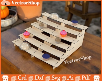 Laser Cut Cupcake Stand, 6-Tier Cake Display (SVG, AI, PDF)