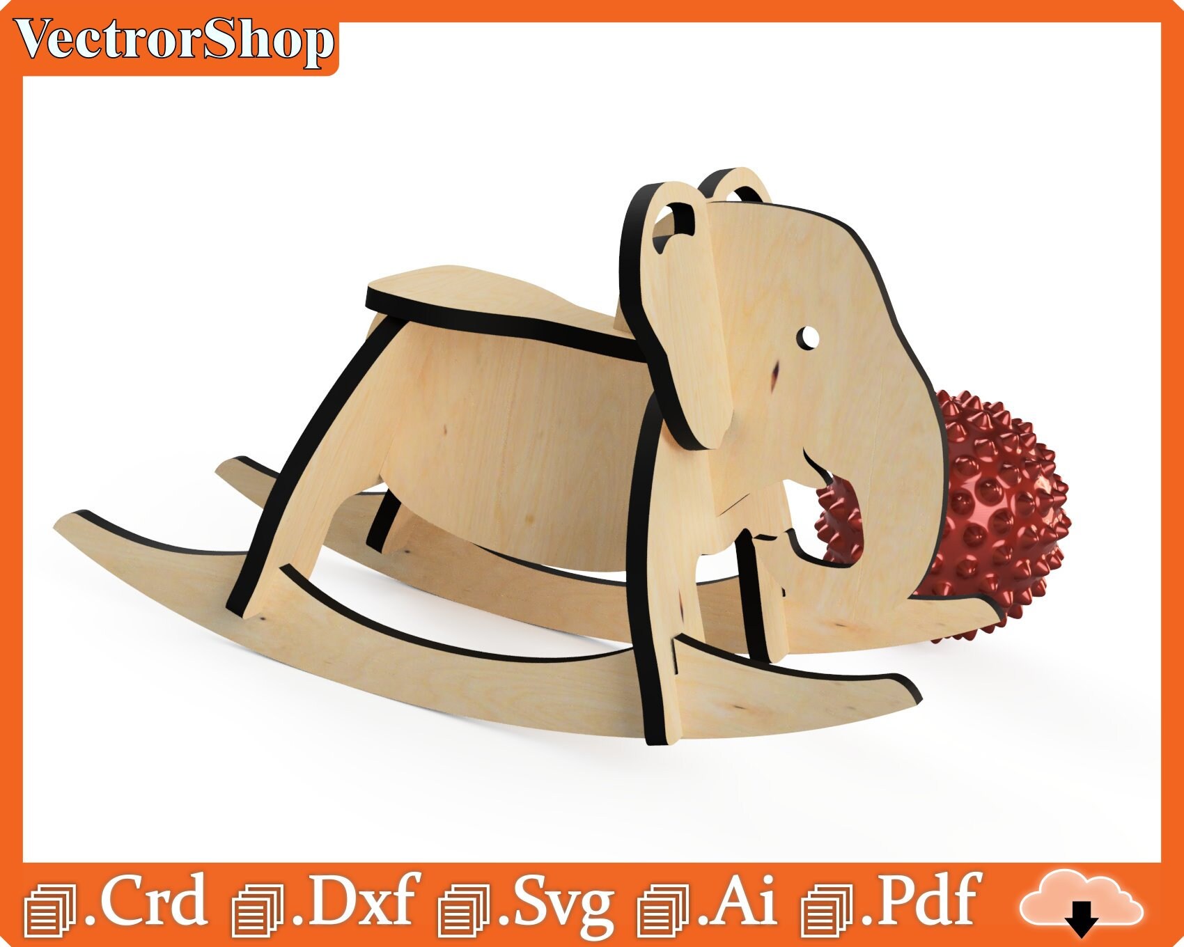 Rocking Elephant Child S Toy For Laser Cnc Child S Etsy