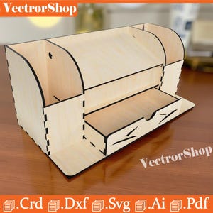 Laser Cut Desk Organizer, CNC Files (Digital Download)
