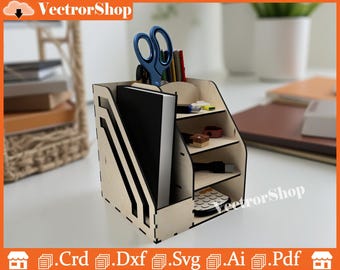 Desktop Organizer Laser Cut File, Wood Shelf Template (Digital Download)