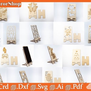 Supporti artistici per telefoni cellulari: migliora la tua esperienza mobile con la precisione del taglio laser! / File tagliati al laser / Supporto per telefoni cellulari / SVG, DXF, EPS
