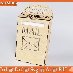 Message box for laser cut / receipt box for laser CNC / Decoration for doors / storage of objects / box for CNC laser cutting / laser art