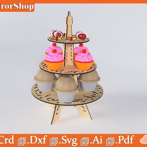 Estantería para fiestas, Decoración para mesa de fiesta, Estantería para caramelos, Torre Eiffel para corte láser, Decoración para aperitivos, Centros de mesa, Corte láser