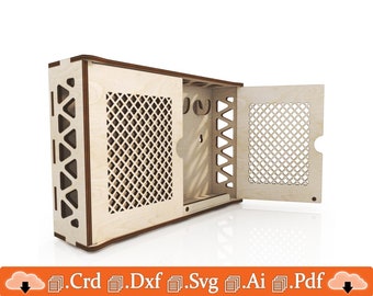 Laser Cut Key Hanger / Laser Cut Key Box / Wall Key Hanger / Simple Key Holder / Wood Entryway Organizer / Laser cut files / Cnc templates