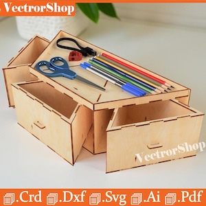 Triangular Desk Organizer Laser Cut Files (Digital Download)