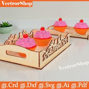 Plantillas de bandejas decorativas para láser CNC, Glowforge (archivos láser)