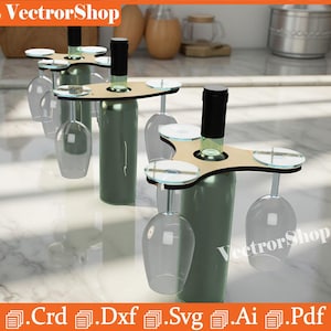 Laser geschnittener Weinglashalter SVG | CNC Stemware Rack-Vorlage (digitaler Download)