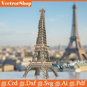 Archivos de corte láser para rompecabezas 3D de la Torre Eiffel (descarga digital) imagen 10