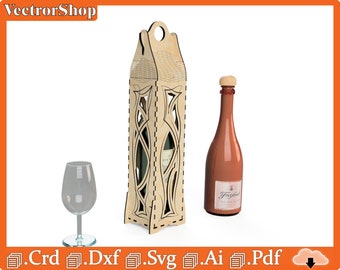 The perfect box for wine / wine box lover, a personalized gift with laser laser cutting / laser cutting / vectors for CNC cutting
