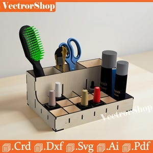 Laser Cut Makeup Organizer Vector File (Digital Download)