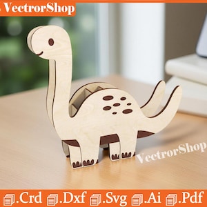 Dinosaur Pen Organizer Laser Cut Files, CNC, Glowforge (Digital Download)