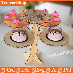Laser Cut Tortenplatte | Aufsteller Party Tischdekoration CNC Files (Digital Download)
