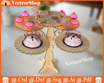 Laser Cut Cake Stand | Display Stand Party Table Decoration CNC Files (Digital Download)