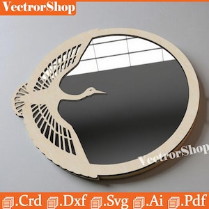 CNC-laserskuren fågelspegelmall (digital nedladdning)
