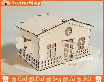 Arquivos vetoriais para corte a laser de casa de bonecas, CNC, Glowforge (Download digital)