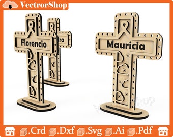 Laser Cut Crosses, Personalized Memorial Design (Digital File)