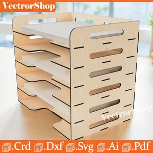 Plantilla para soporte de papel escalonado, archivos para corte láser CNC