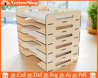Tiered Paper Holder Template, CNC Laser Cut Files