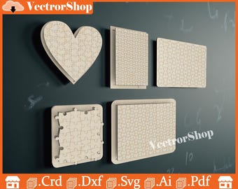Laser Cut Puzzle SVG | Multilayer Wood Wall Decor CNC Files (Digital Download)