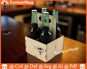 Laser Cut Beer Basket SVG | Father's Day Dad Gift CNC Files (Digital Download)