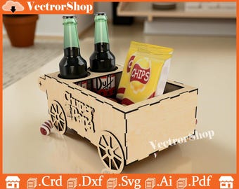 Carro picador cortado con láser SVG DXF PDF, regalo para papá, 3 mm