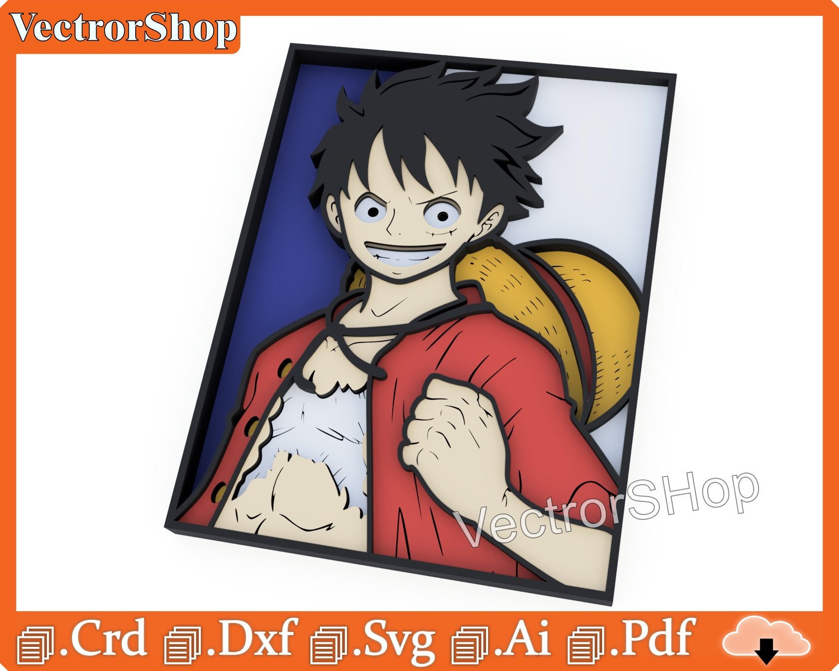 Anime One Piece Luffy With Hat, Silhouette Svg Free - free svg files for  cricut