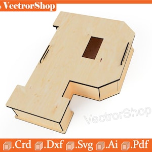 Vector cortado con láser para el diseño de la letra P del padre: plantilla decorativa para proyectos creativos en CNC dxf, ai, pdf, crd, svg para 3 mm, Día del padre