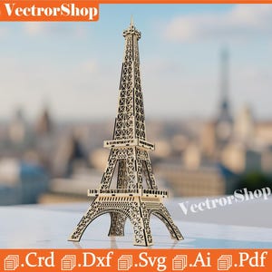 Eiffel Tower / Modelism and Laser Cut / 3D puzzle of the Eiffel Tower / Files for CNC laser cutting / Decoration for laser cut / Art laser